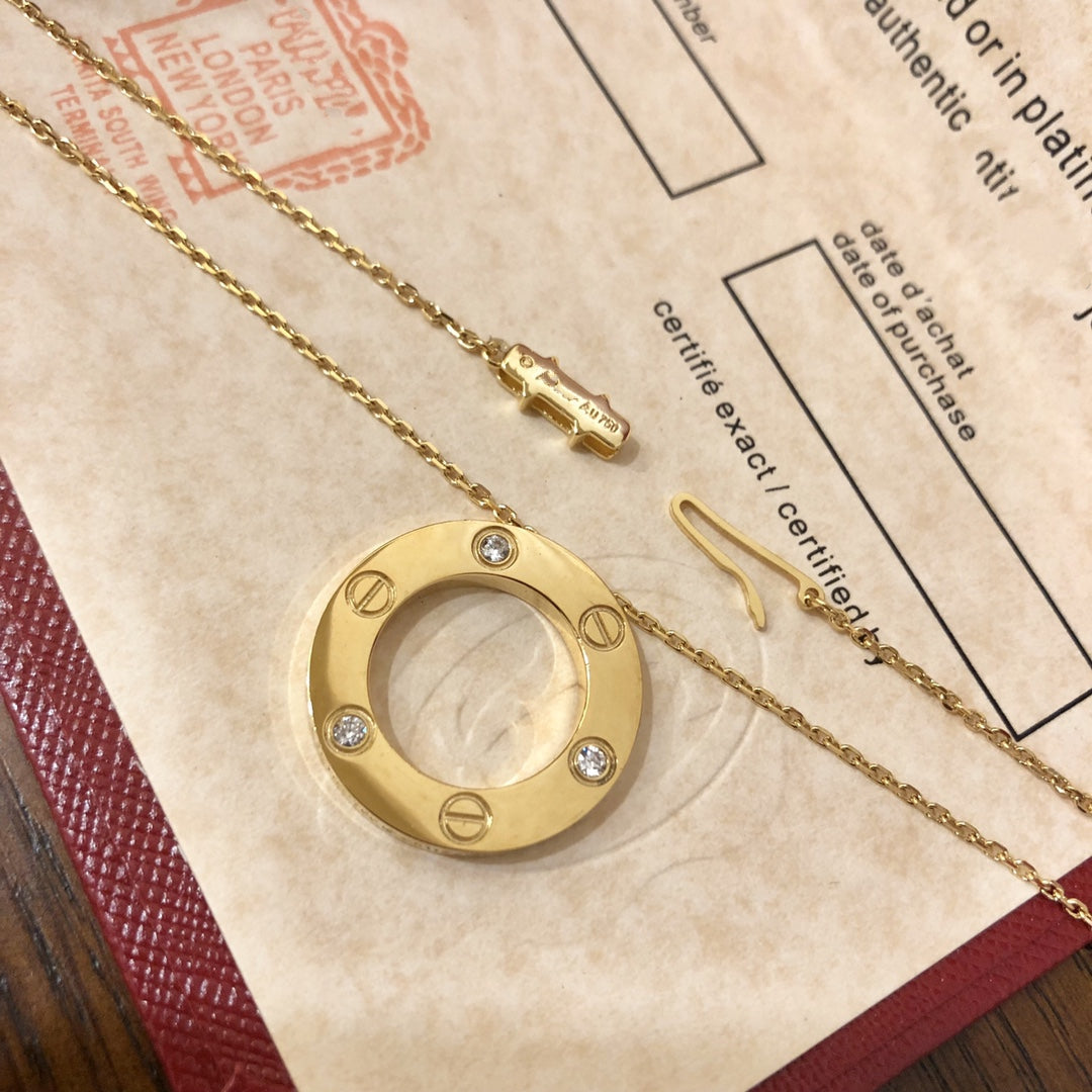 DIANA LOVE NECKLACE 16MM 3 DIAMONDS