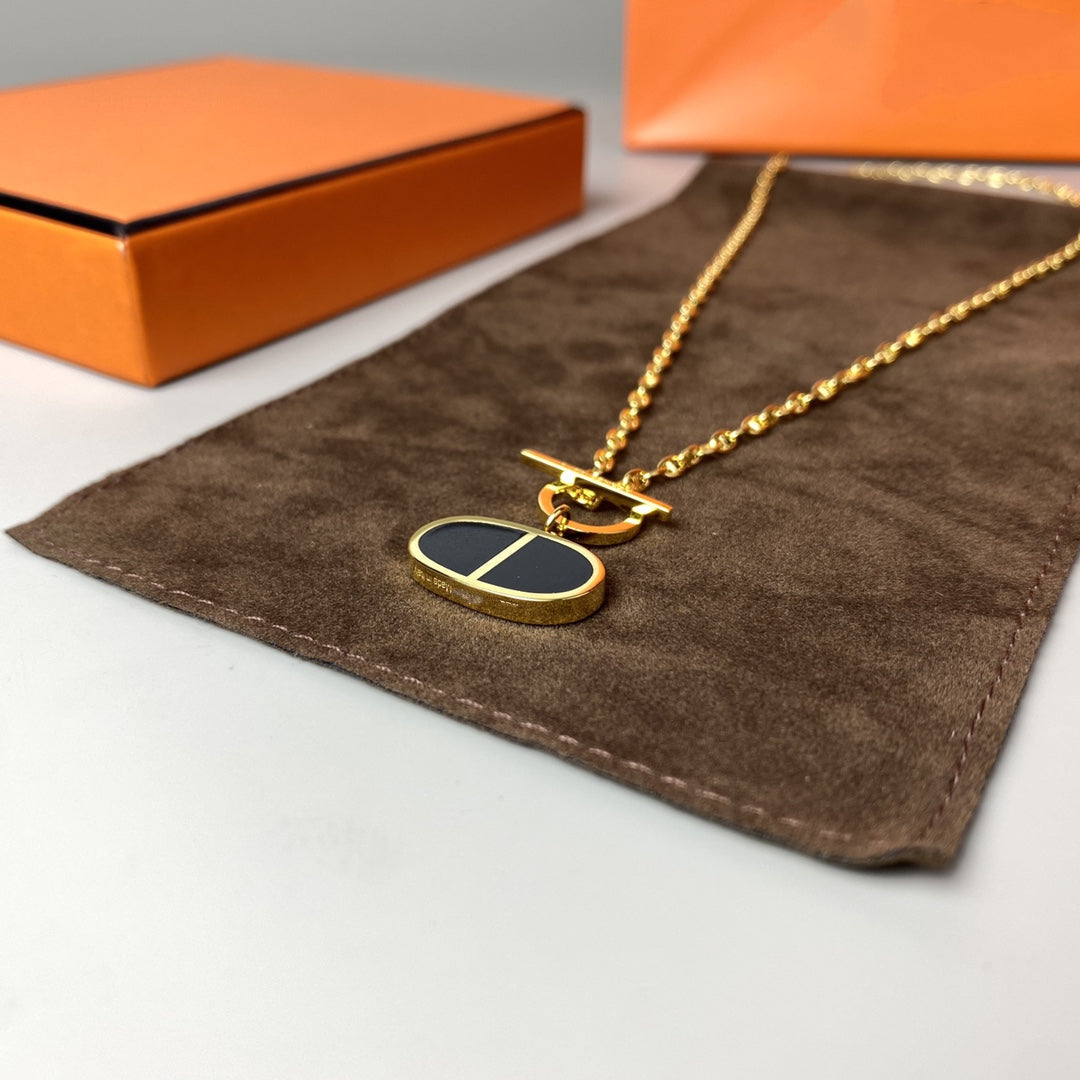 DIANA CHAINE VERSO BLACK CERAMIC NECKLACE