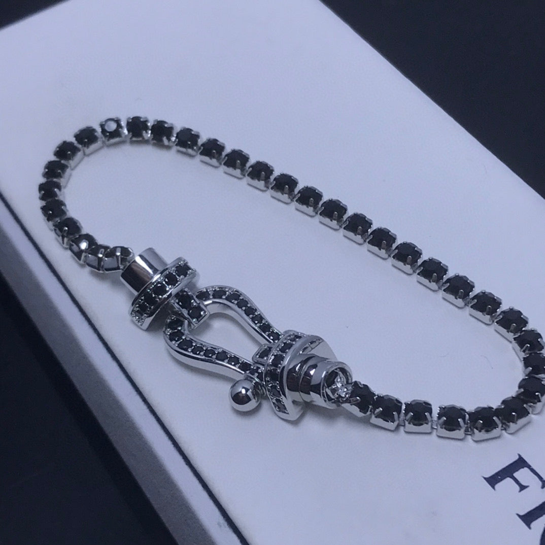 DIANA FORCE LARGE HORSESHOE FULL DIAMOND TENNIS BRACELET