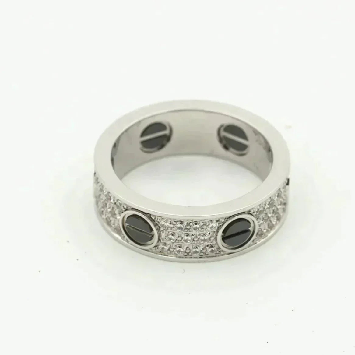 DIANA LOVE RING 5.5MM DIAMONDS PAVED CERAMIC
