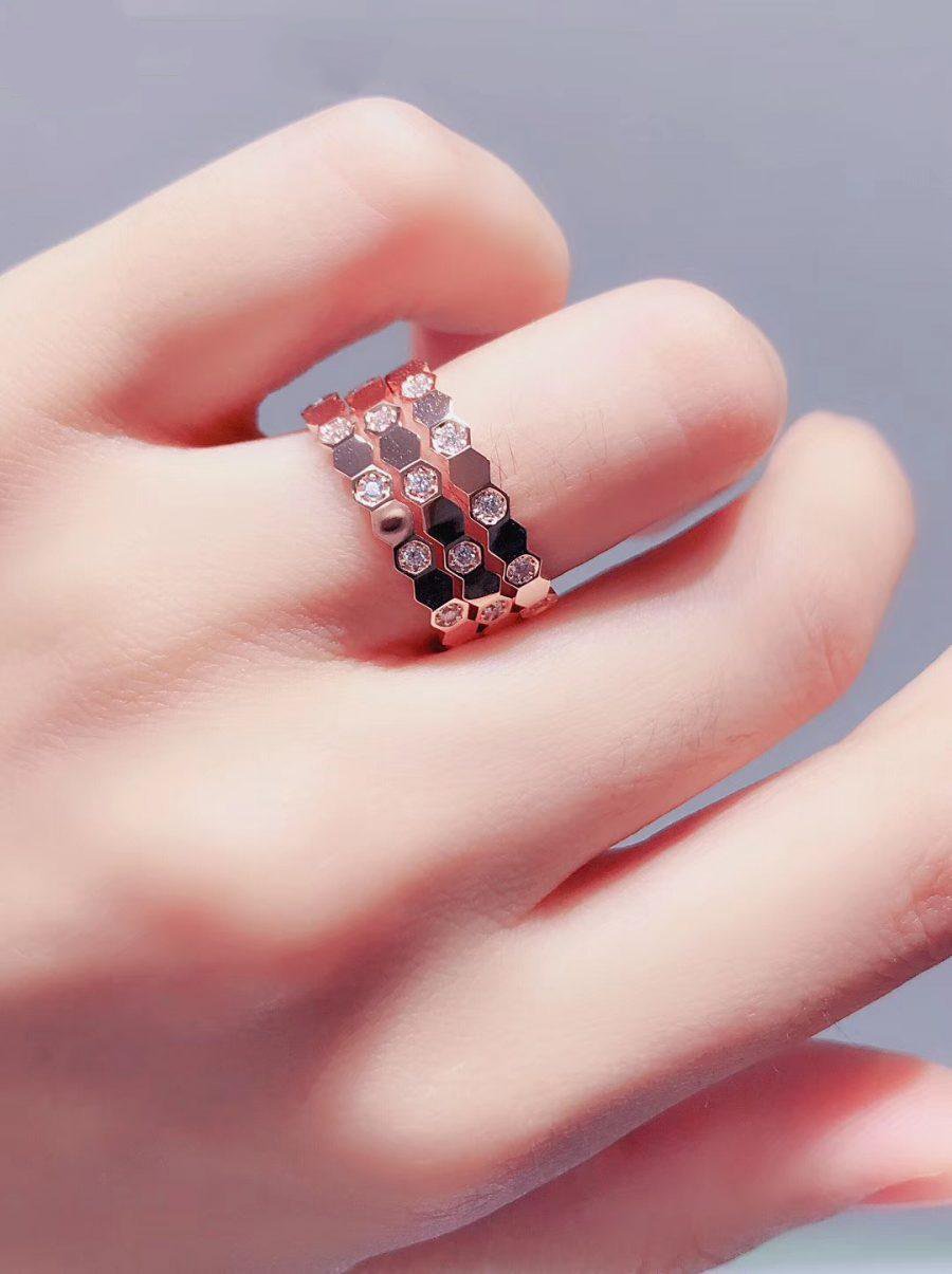 DIANA BEE LOVE RING PINK GOLD DIAMOND