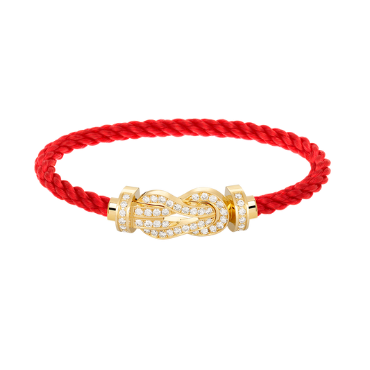 DIANA CHANCE LARGE 8 FIGURE BUCKLE FULLDIAMOND BRACELET GOLD