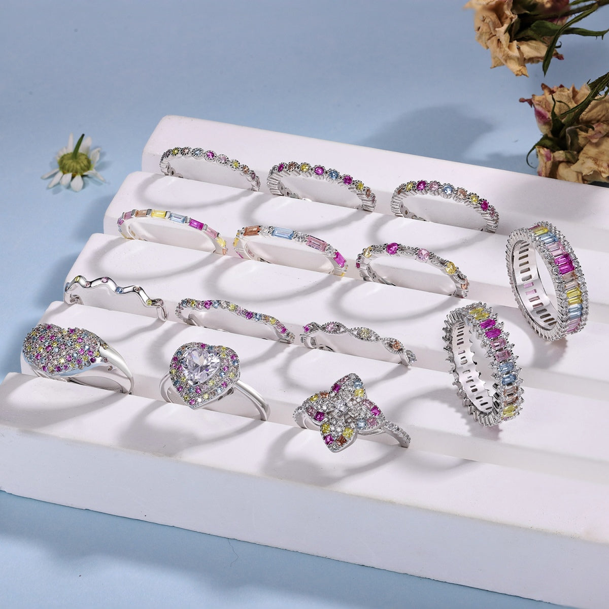 [HOT]Exquisite Colorful Round Cut Party Ring