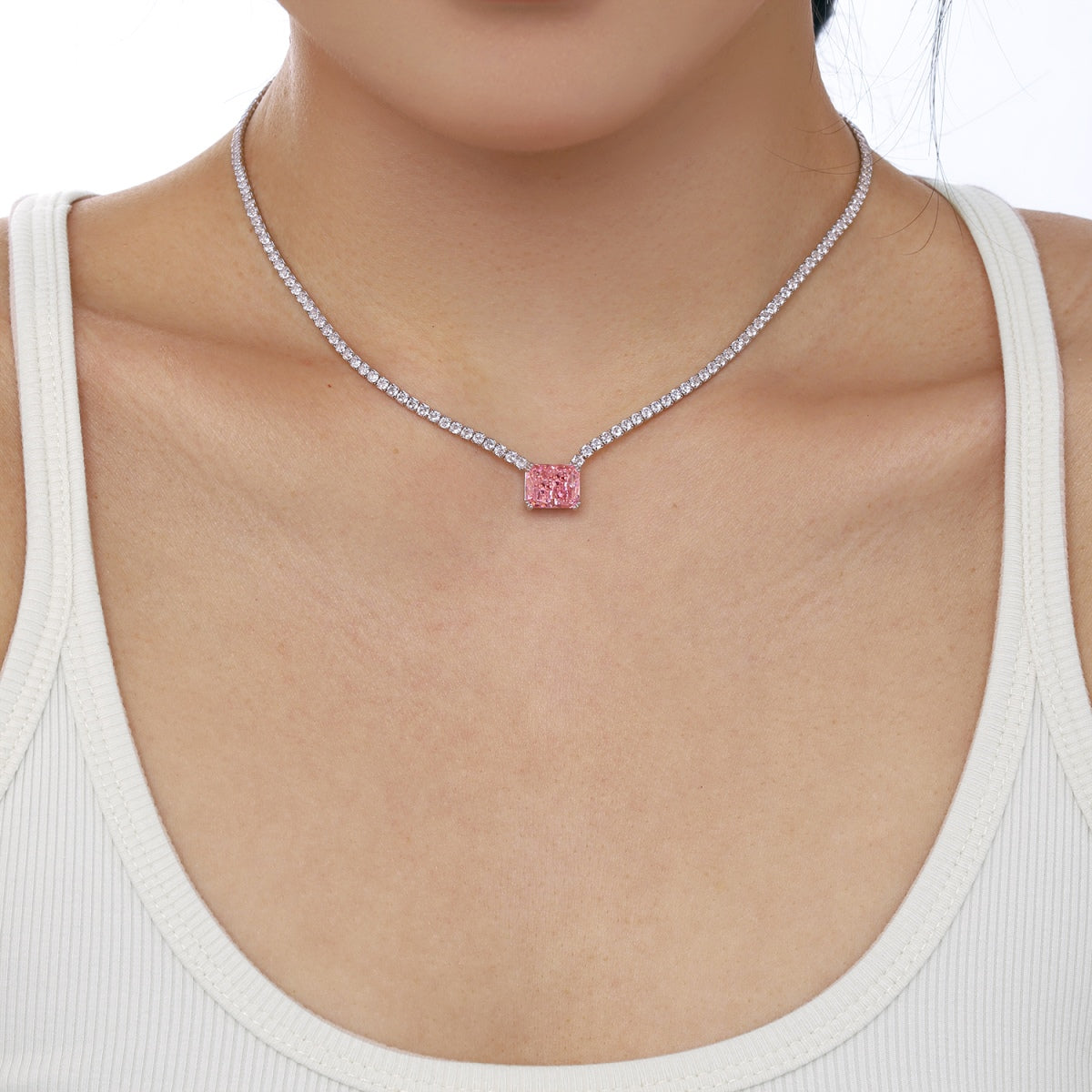 [HOT]4.0 Carat Elegant Radiant Cut Necklace