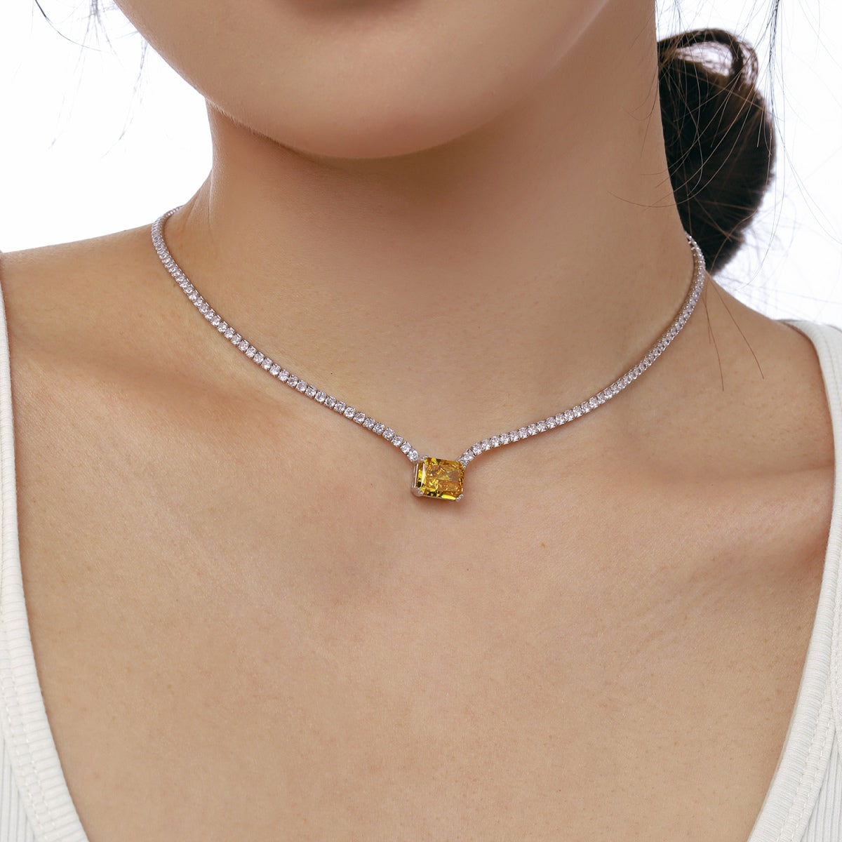 [HOT]4.0 Carat Elegant Radiant Cut Necklace