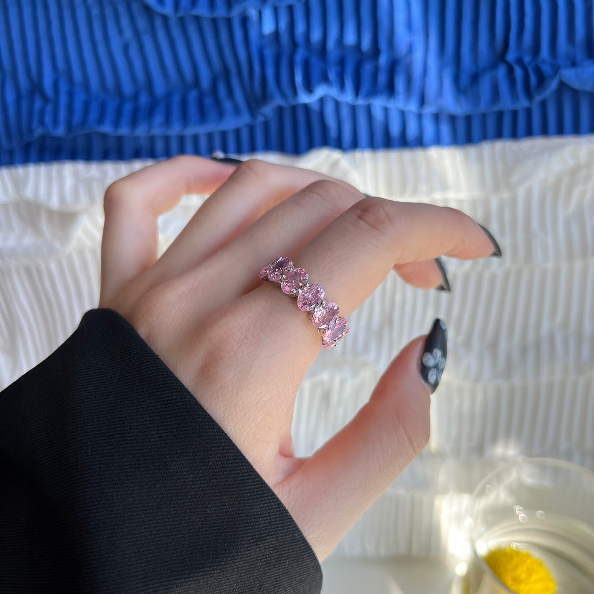 [HOT]Dainty Elongated Cushion Cut Tennis Ring