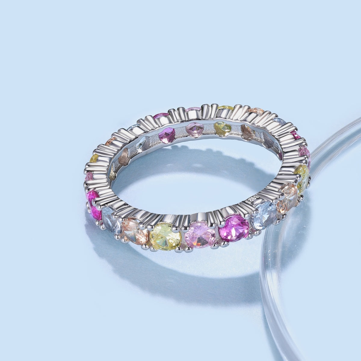 [HOT]Dazzling Lustrous Round Cut Tennis Ring