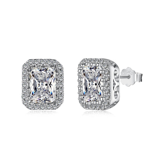 [HOT]1.0 Carat Luxurious Dainty Emerald Cut Daily Earrings