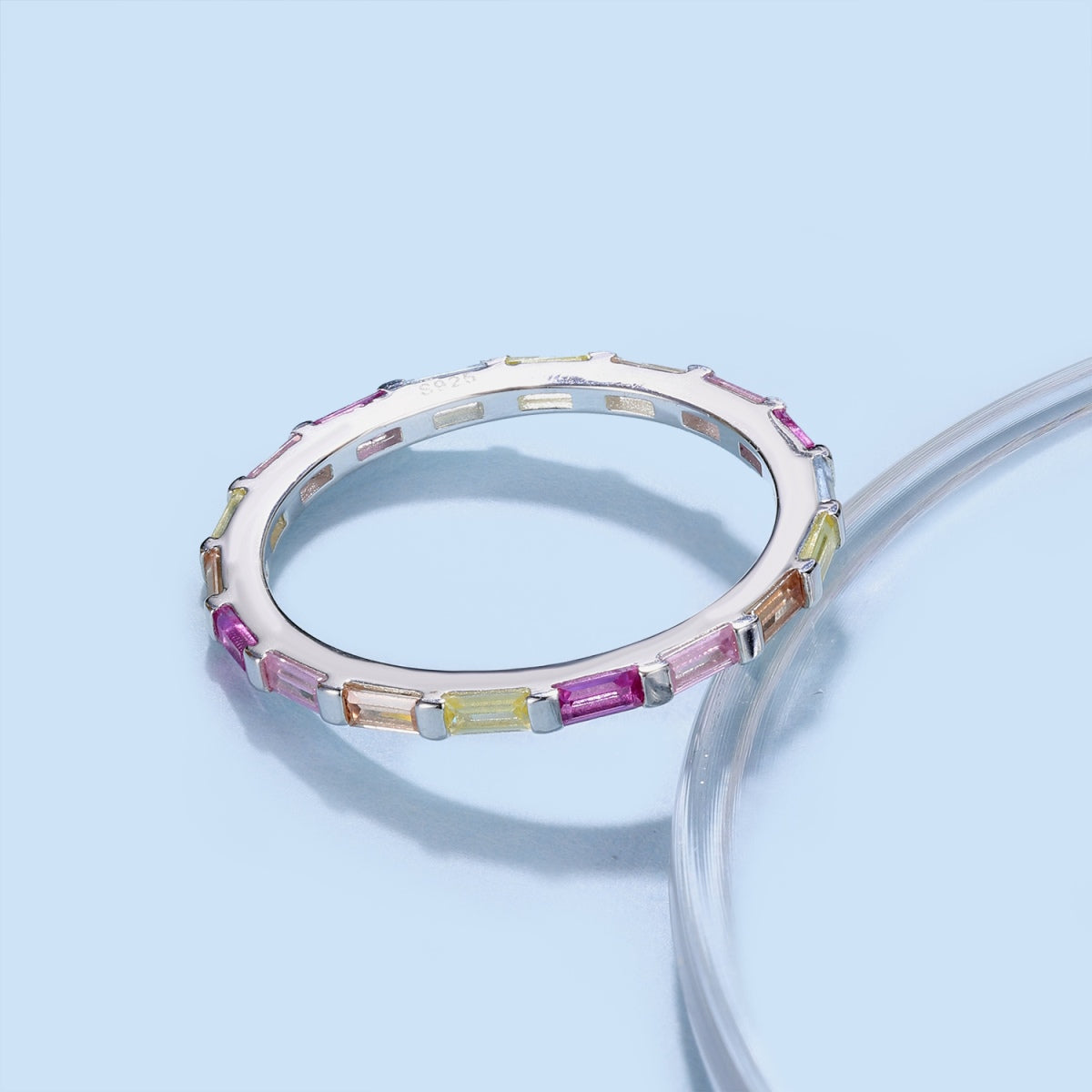 [HOT]Exquisite Multicolored Emerald Cut Daily Ring