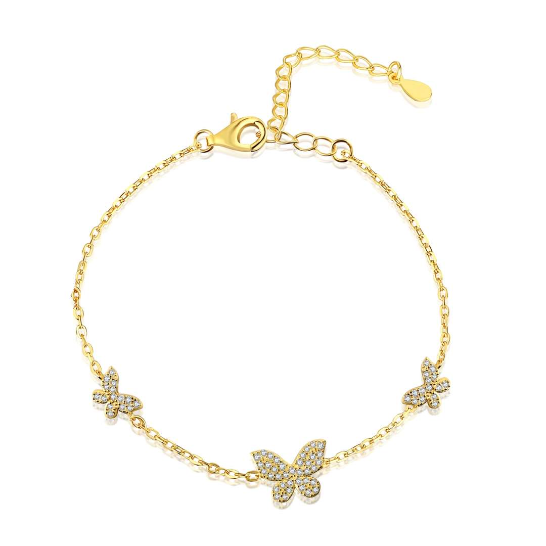 [HOT]Delicate Butterfly Pendant Bracelet