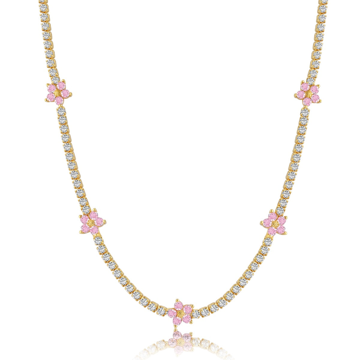 [HOT]Luxurious Colorful Flower Tennis Necklace
