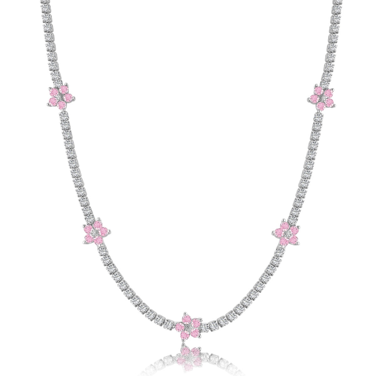[HOT]Luxurious Colorful Flower Tennis Necklace