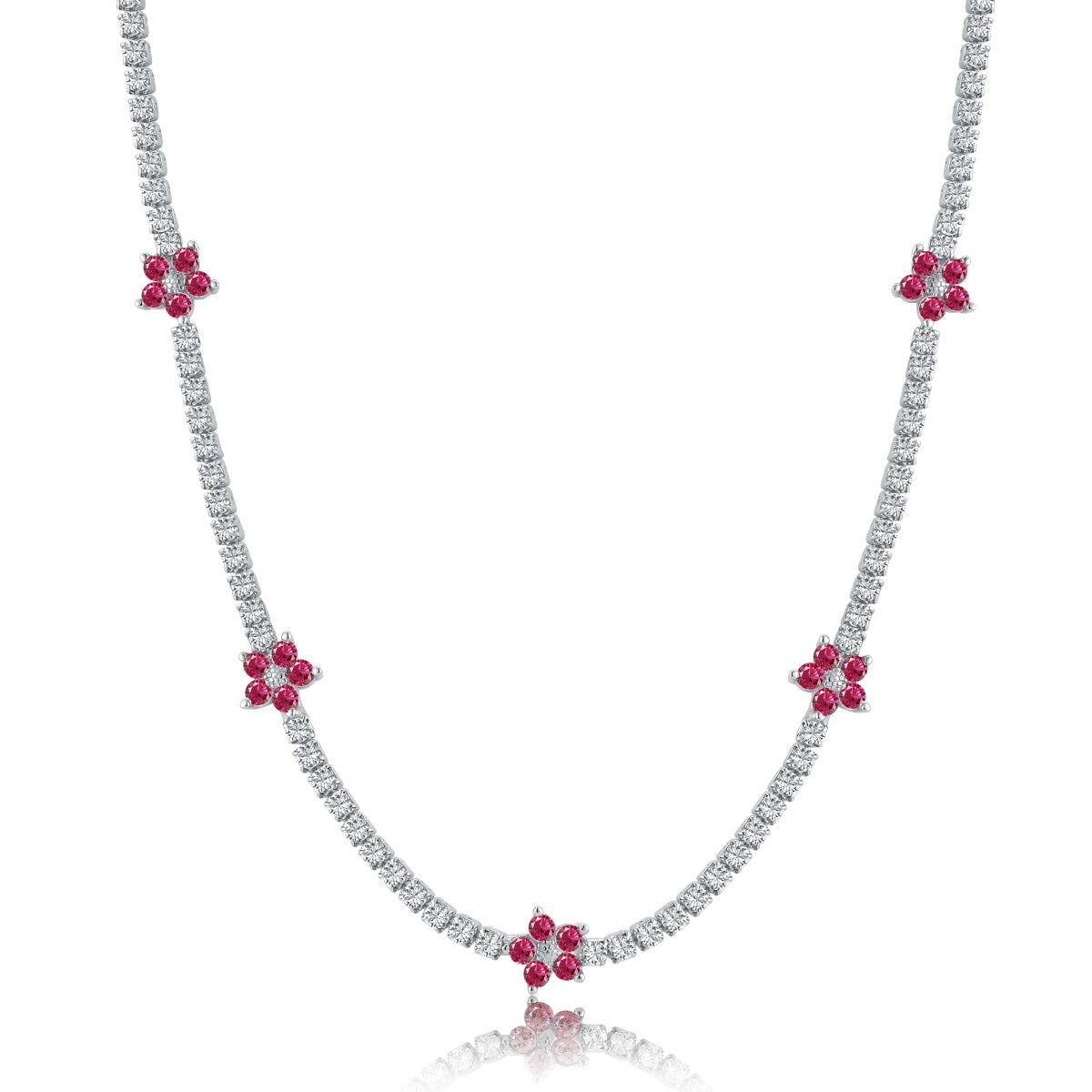 [HOT]Luxurious Colorful Flower Tennis Necklace