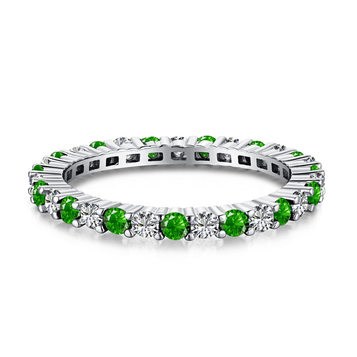 [HOT]Exquisite Colorful Round Cut Tennis Ring