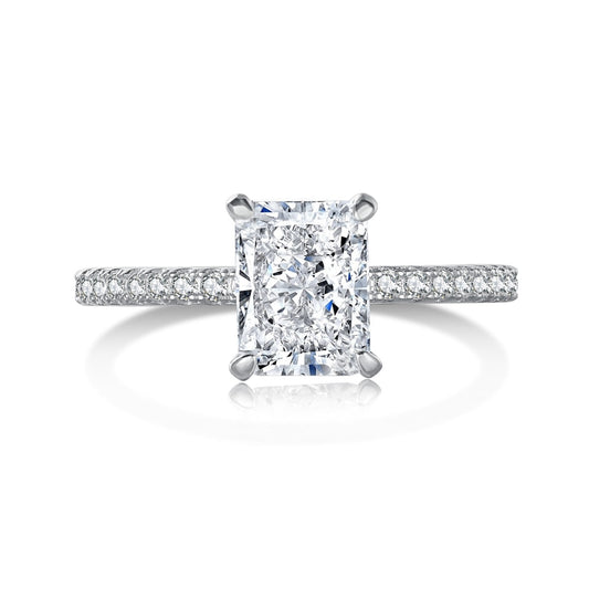 [HOT]2.0 Carat Dazzling Sparkling Radiant Cut Party Ring