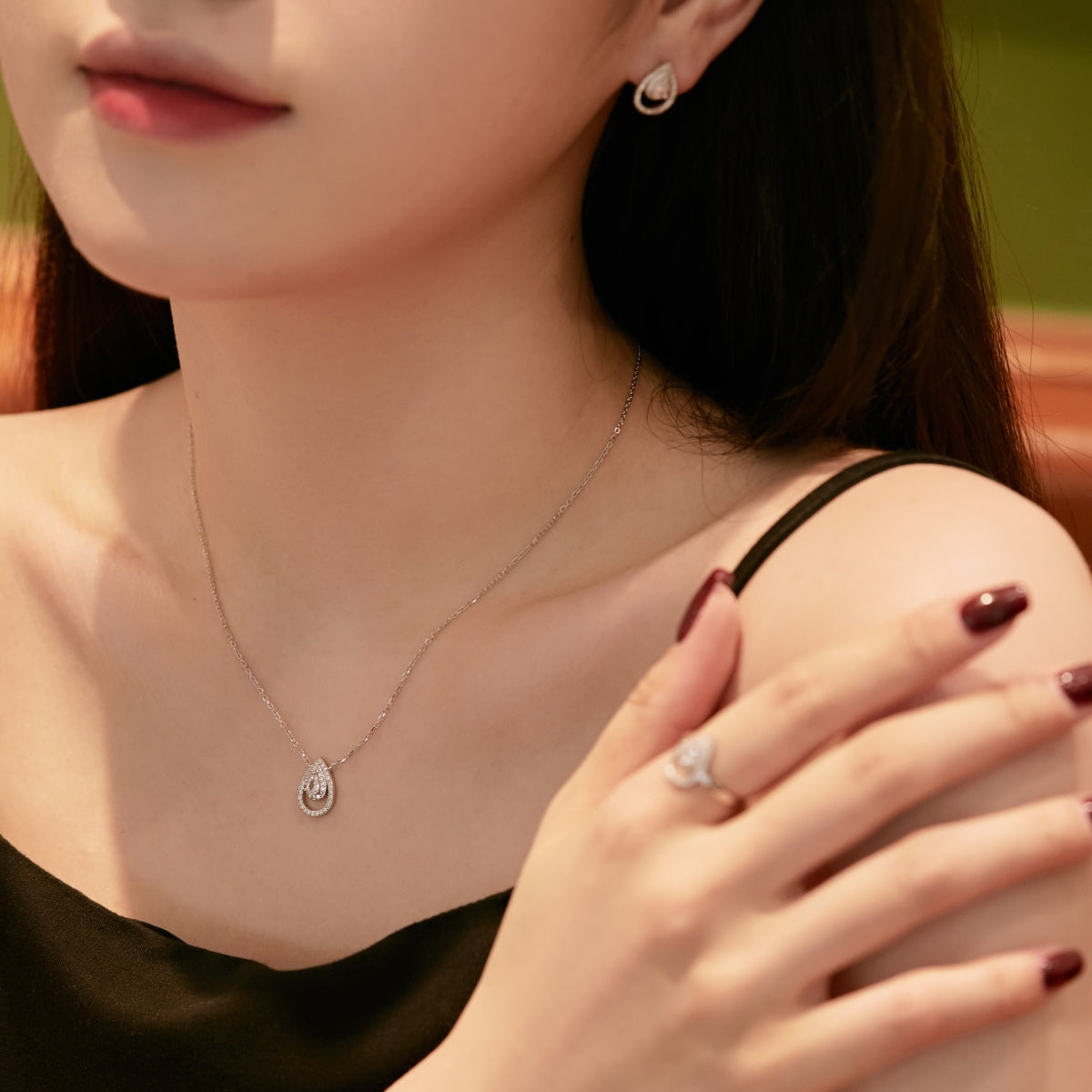 [HOT]Sparkling Pear Cut Necklace