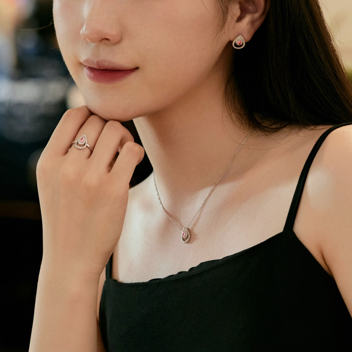 [HOT]Sparkling Pear Cut Necklace