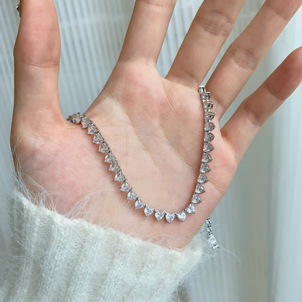 [HOT]Ornate Heart Cut Tennis Necklace
