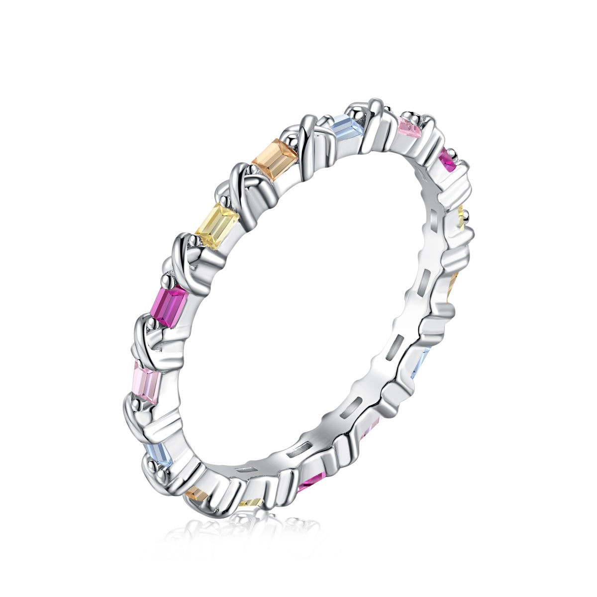 [HOT]Charming Colorful Round Cut Daily Ring