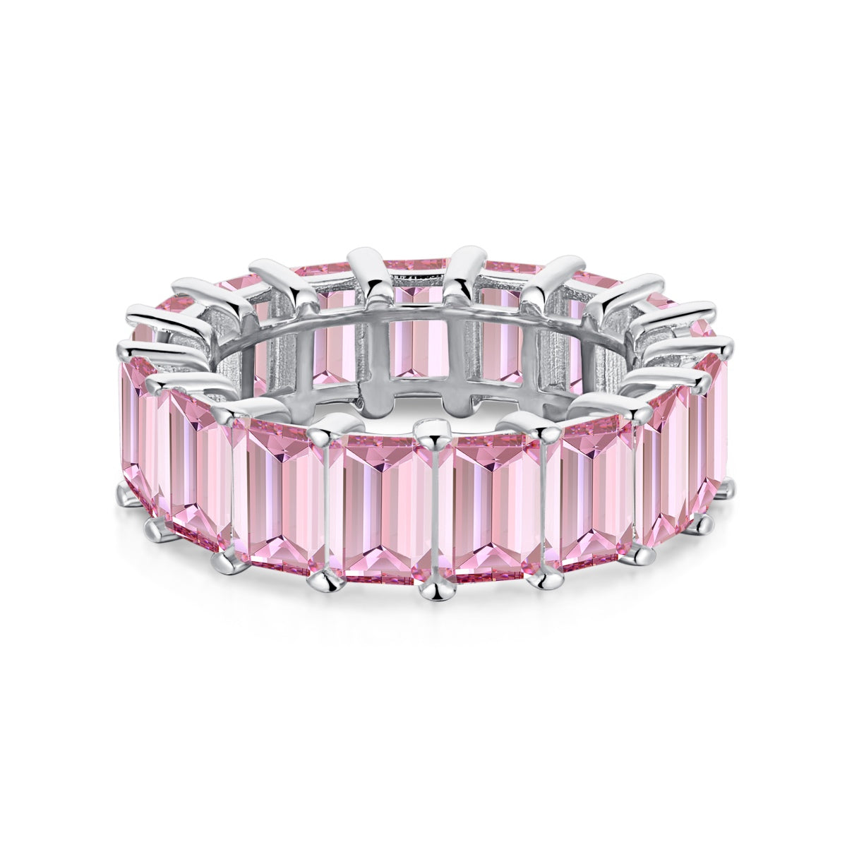 [HOT]0.75 Carat Elegant Emerald Cut Tennis Ring