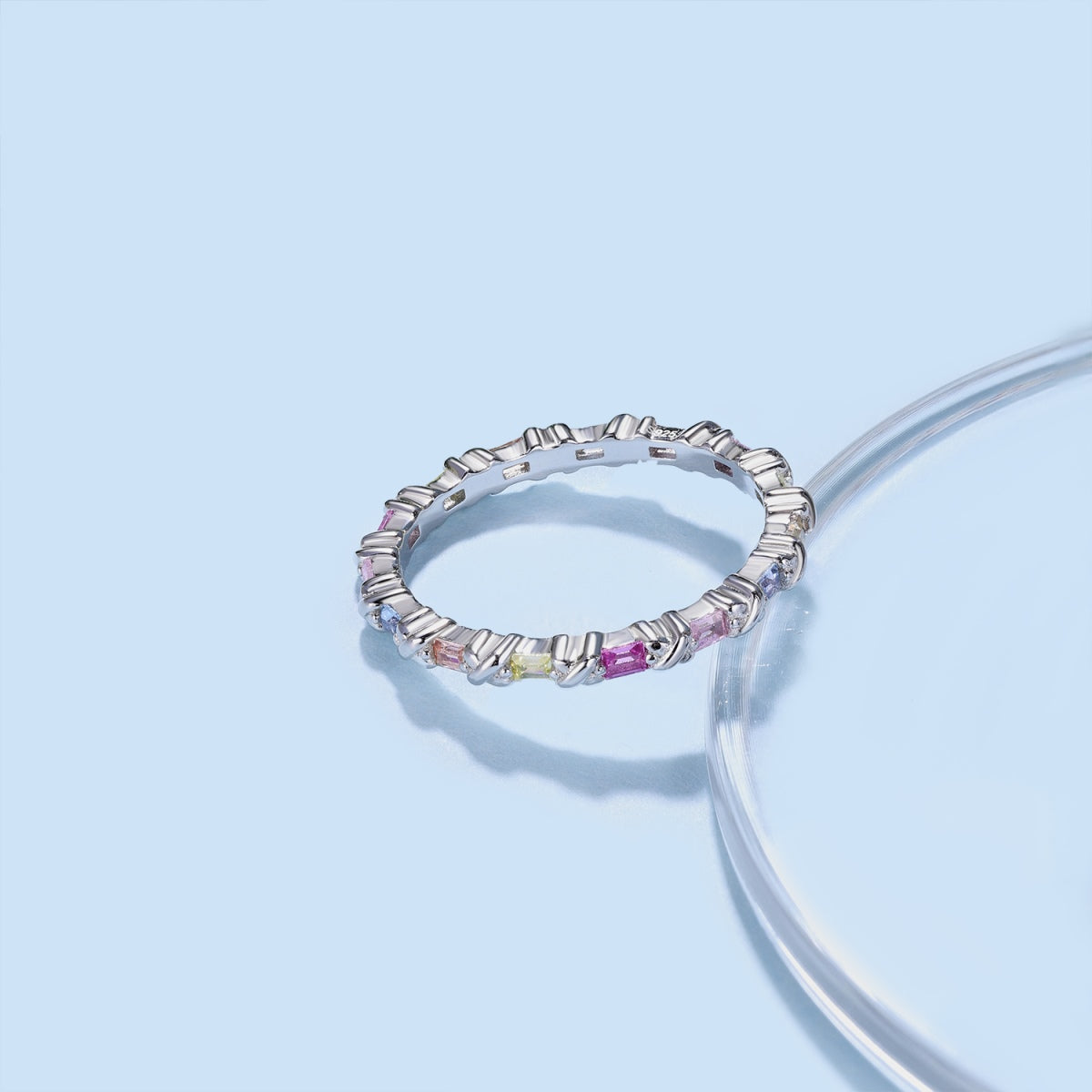 [HOT]Charming Colorful Round Cut Daily Ring