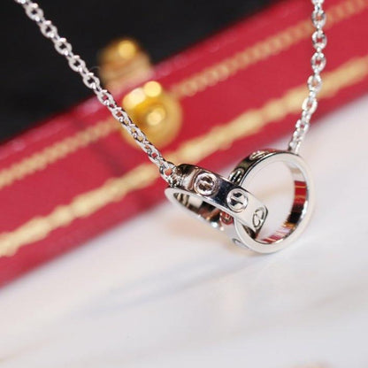 DIANA LOVE NECKLACE PINK GOLD AND SILVER