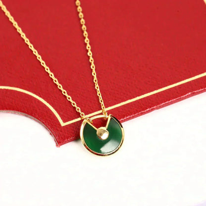 DIANA AMULETTE GOLD MALACHITE NECKLACE