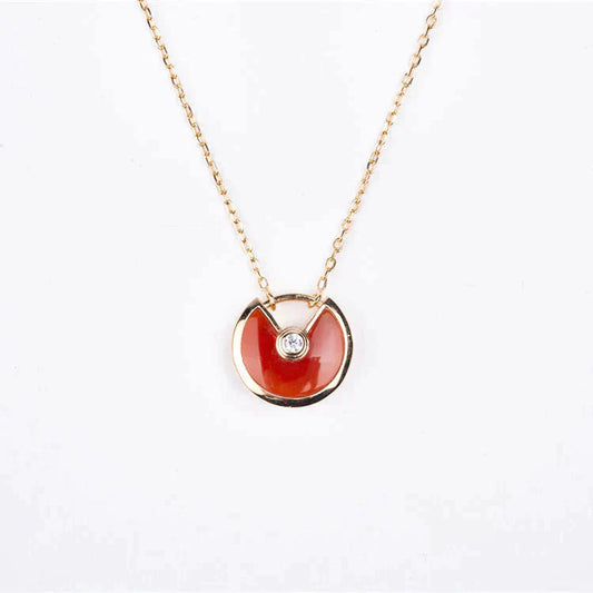 DIANA AMULETTE GOLD CARNELIAN ONYX NECKLACE