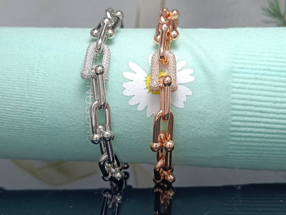 HARDWEAR BRACELET PINK GOLD AND SILVER DIAMOND