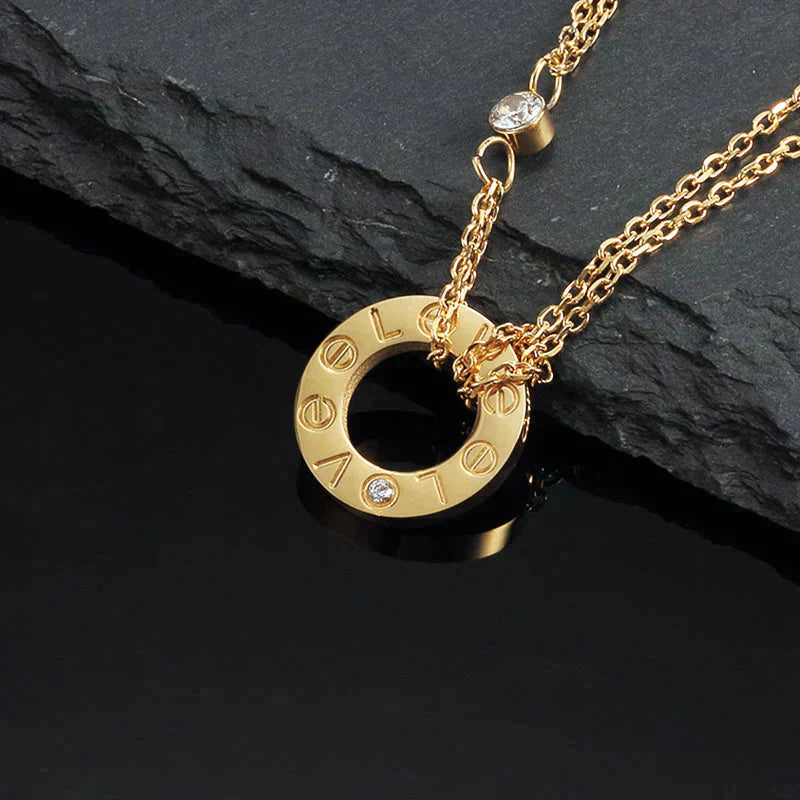 DIANA LOVE NECKLACE 16MM 2 DIAMONDS