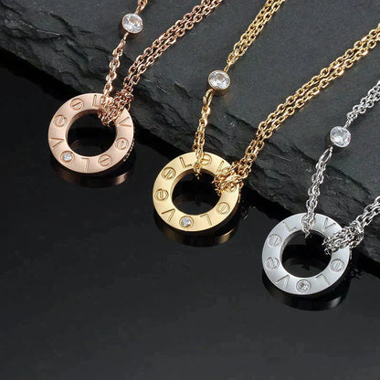 DIANA LOVE NECKLACE 16MM 2 DIAMONDS