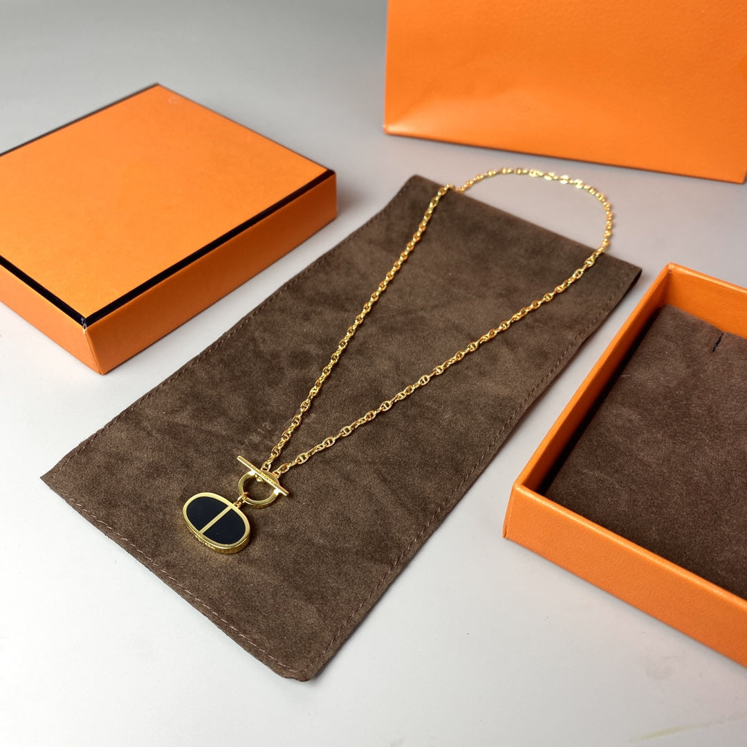 DIANA CHAINE VERSO BLACK CERAMIC NECKLACE