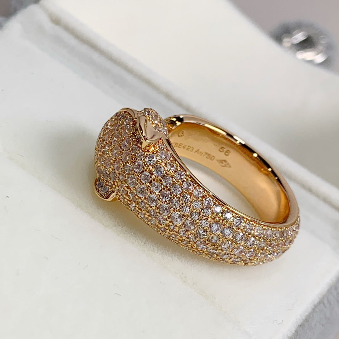 DIANA PANTHERE PINK GOLD DIAMOND RING