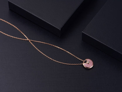 DIANA AMULETTE ROSE GOLD PINK MOP NECKLACE
