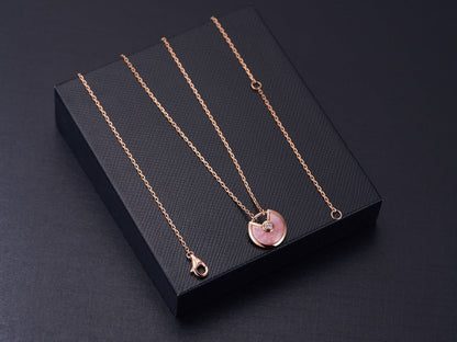 DIANA AMULETTE ROSE GOLD PINK MOP NECKLACE
