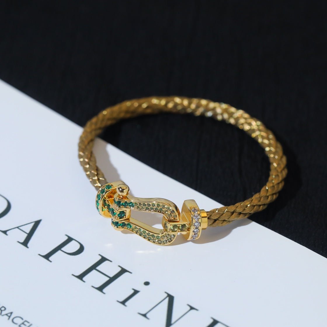 DIANA FORCE 10 GOLD GREEN DIAMOND PAVED