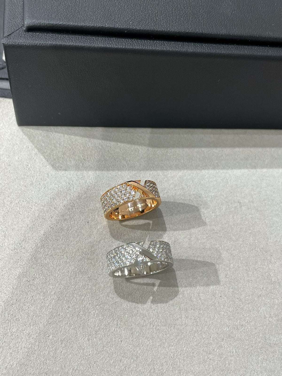 DIANA LIENS EVIDENCE PINK GOLD DIAMOND PAVED RING