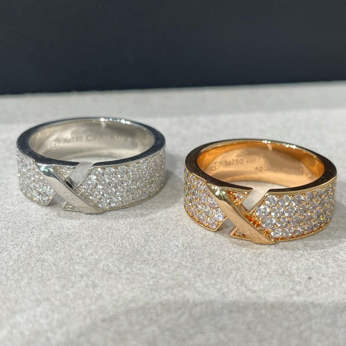 DIANA LIENS EVIDENCE PINK GOLD DIAMOND PAVED RING
