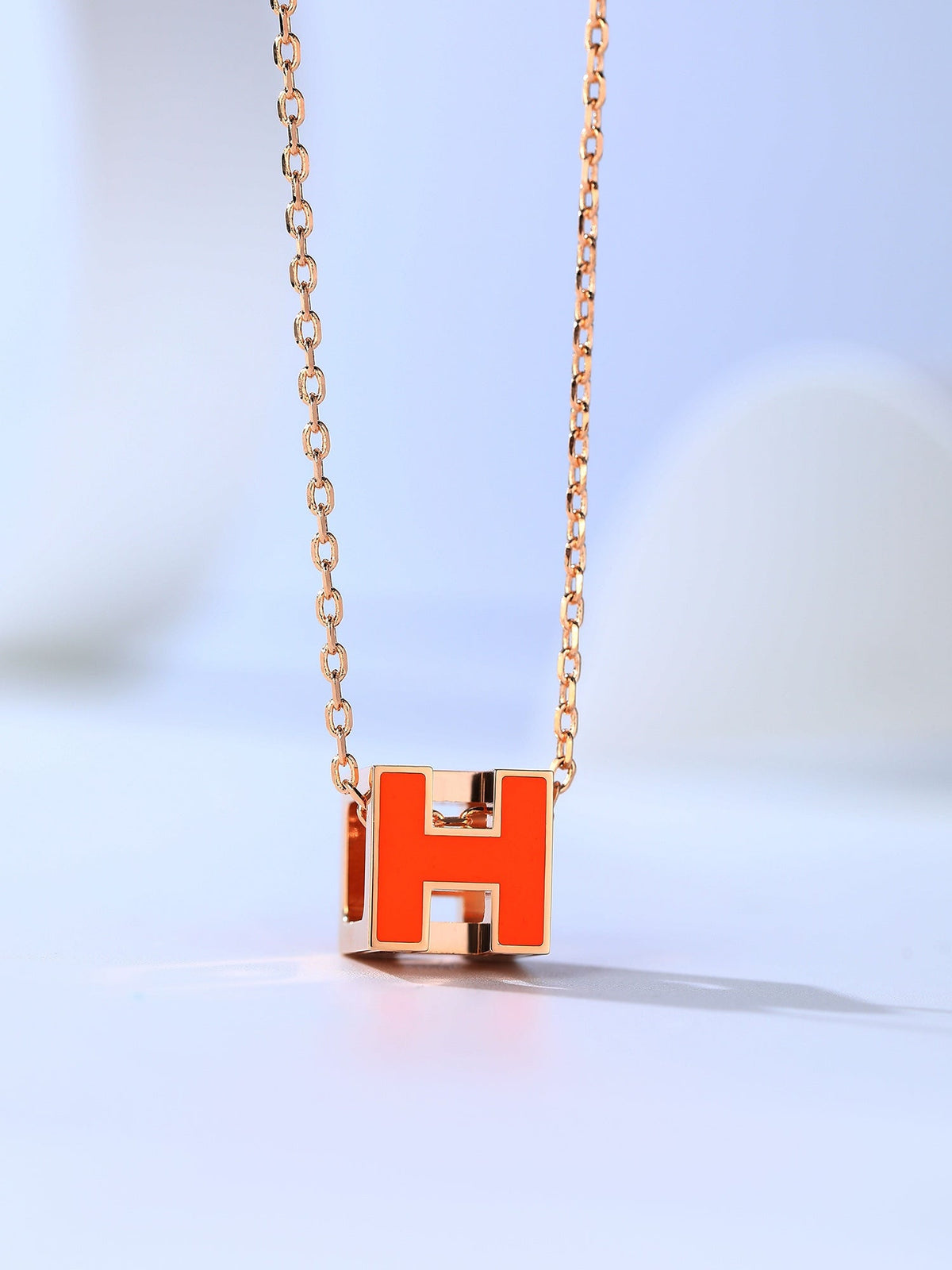 DIANA H CAGE PINK GOLD NECKLACE