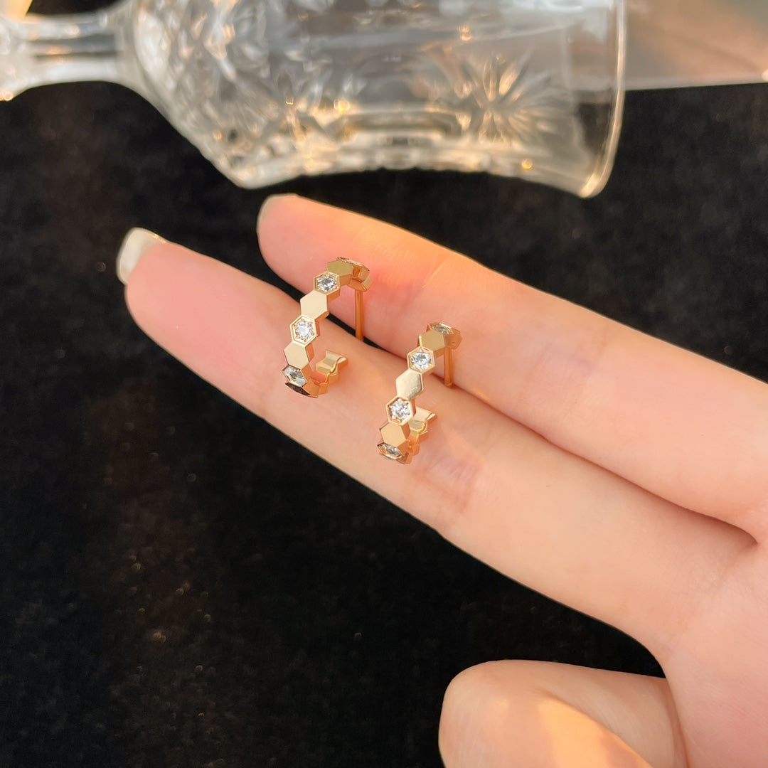 DIANA BEE LOVE DIAMOND HOOP EARRINGS