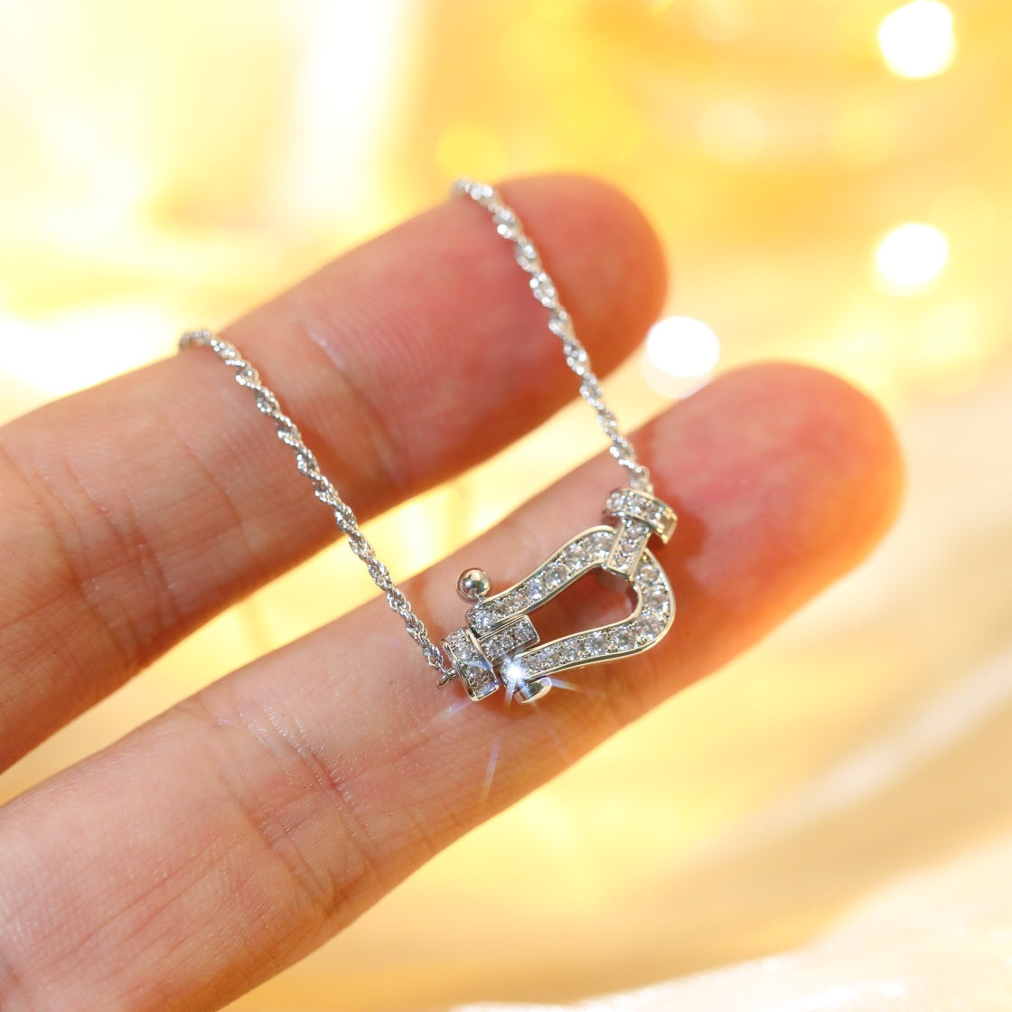 DIANA FORCE 10 DIAMOND SILVER NECKLACE MINI MODEL