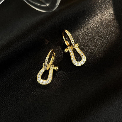 DIANA FORCE 10 FULL DIAMOND DROP EARRINGS MEDIUM MODEL