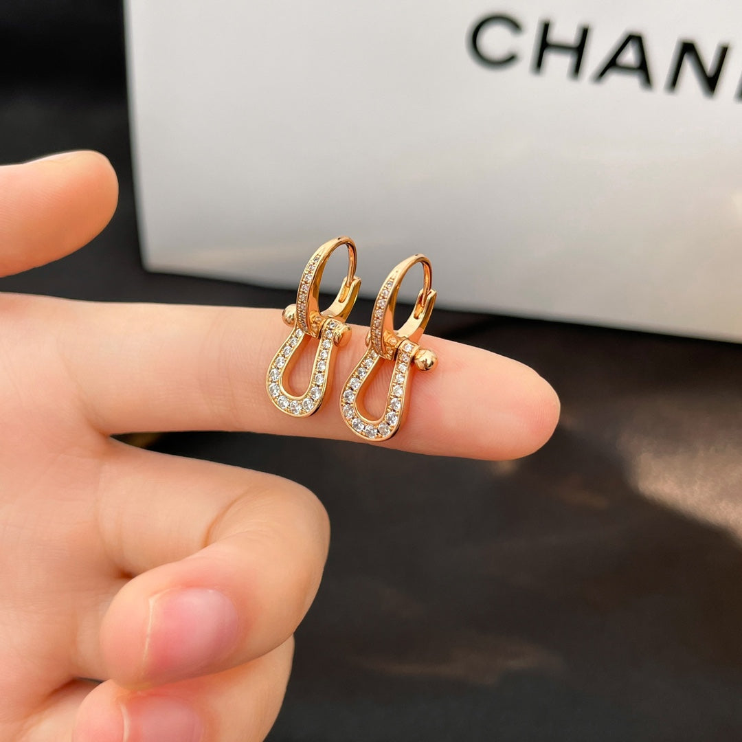 DIANA FORCE 10 FULL DIAMOND DROP EARRINGS MEDIUM MODEL