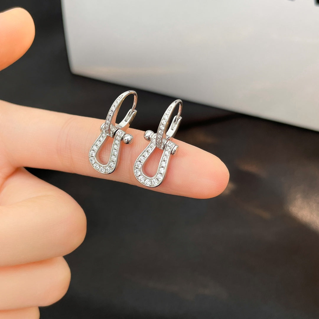 DIANA FORCE 10 FULL DIAMOND DROP EARRINGS MEDIUM MODEL