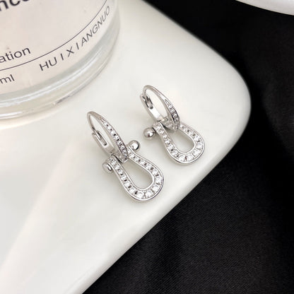 DIANA FORCE 10 FULL DIAMOND DROP EARRINGS MEDIUM MODEL