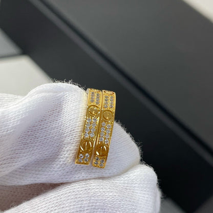 DIANA LOVE DIAMOND GOLD HOOP EARRINGS
