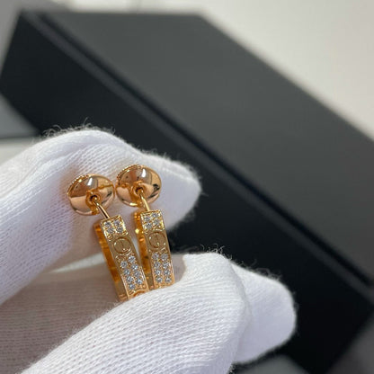 DIANA LOVE DIAMOND PINK GOLD HOOP EARRINGS