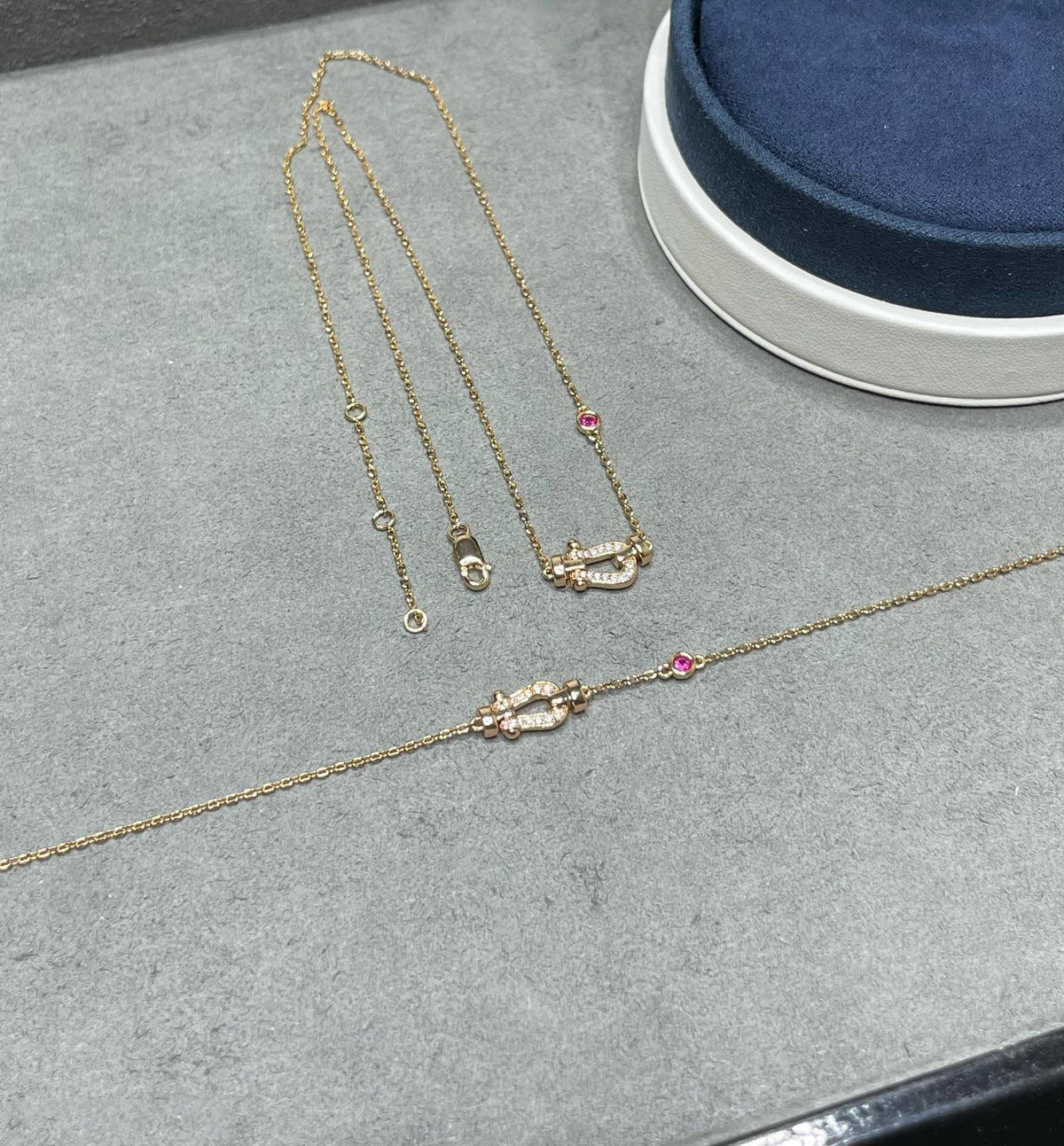 DIANA FORCE 10 DIAMOND PINK GOLD NECKLACE