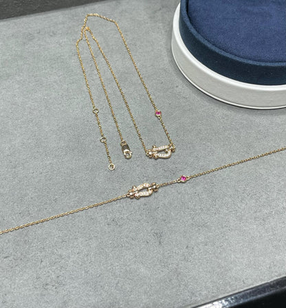 DIANA FORCE 10 DIAMOND PINK GOLD NECKLACE