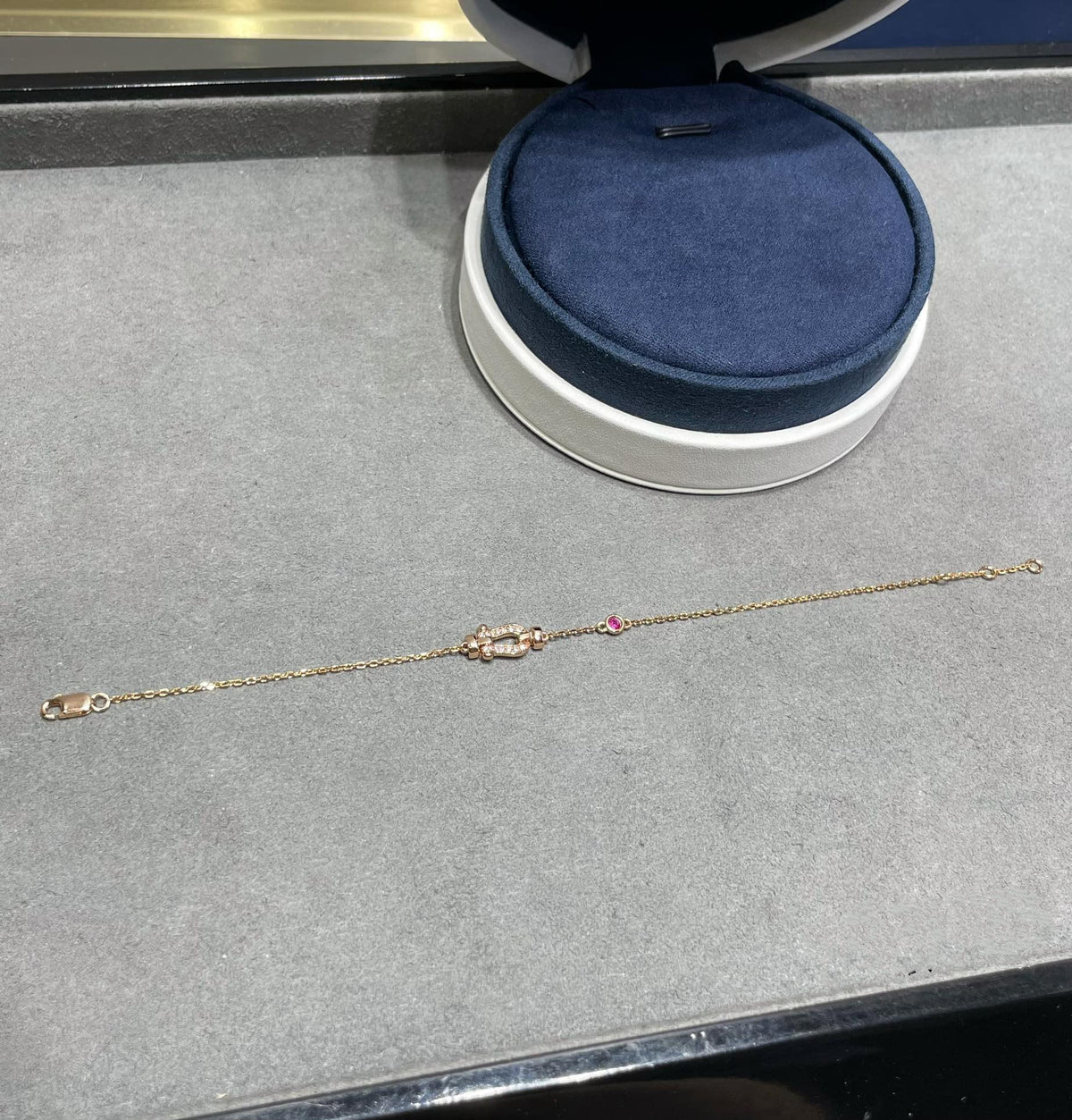 DIANA FORCE 10 DIAMOND CHAIN LINK PINK GOLD BRACELET